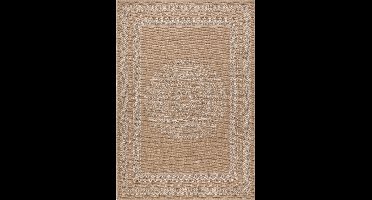Buitenkleed | Dhaka | Medaillon | Beige | 80x250 cm | Buitentapijt | Tuintapijt