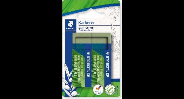 Staedtler - gum Eco | olijfgroen | ft 65 x 23 x 13 mm | blister van 2 stuks