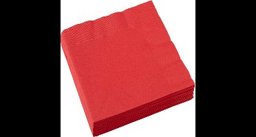 Rode servetten 3 laags 33cm 20 stuks