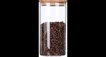 Glazen pot met houten deksel, luchtdichte voorraadpotten, hoogwaardige borosilicaatglas, voorraaddoos, bewaarpot voor spaghetti, muesli, meel, koffie, thee, 1150 ml