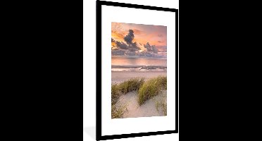PosterMonkey - Fotolijst - Poster strand - Strand - Zee - Duin - Zonsondergang - Poster in lijst - Wanddecoratie - Poster - 60x90 cm - Kader - Foto in lijst - Posters - Muurdecoratie