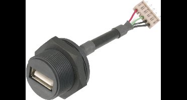 USB-stekkeraansluiting 2.0 - IP67 Bus, inbouw TC-A-USB-APFS-203 USB A-bus naar 5-polige stekker 1586508 TRU COMPONENTS 1 stuk(s)