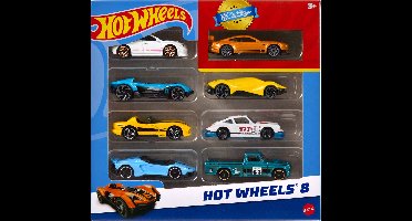 Hot Wheels - Basisset van 8 Auto's en Trucks - Schaal 1:64 - Speelgoedvoertuig