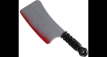 Atosa Groot killer cleaver mes - plastic - 38 cm - Halloween verkleed wapens - met vers bloed