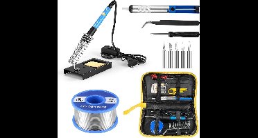 Soldeerbout - Instelbare Temperatuur - Incl. 5 Soldeerpunten - Soldeerdraad - Stand - 60W - 200-450°C