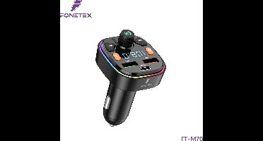 FoneTex FM Transmitter Bluetooth: USB-C Snellader - Carkit - Muziek - Handsfree