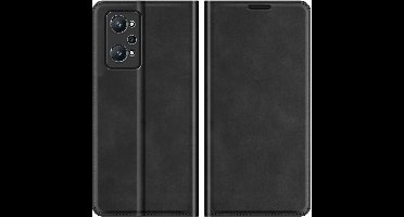 Just in Case hoesje geschikt voor Realme GT2 - Hoesje met Pasjeshouder - Luxe Book Case - Zwart