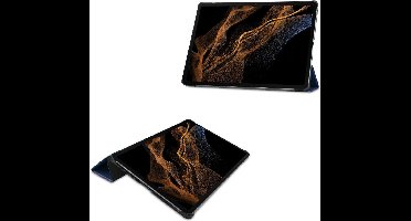 Just in Case tablet Hoes geschikt voor Samsung Galaxy Tab S8 Ultra - TriFold Bookcase - Blauw