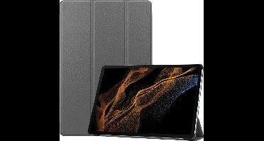 Just in Case tablet Hoes geschikt voor Samsung Galaxy Tab S8 Ultra - TriFold Bookcase - Grijs