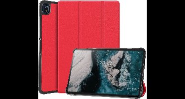 Just in Case tablet Hoes geschikt voor Nokia T20 - TriFold Bookcase - Rood