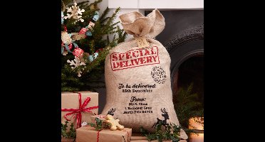 Hessian - Kerst cadeau zak - Vintage Noel