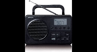 Lenco Radio op Batterijen - Compacte draagbare FM Radio met LCD-scherm - MPR-035BK - Noodradio - Noodpakket - Zwart