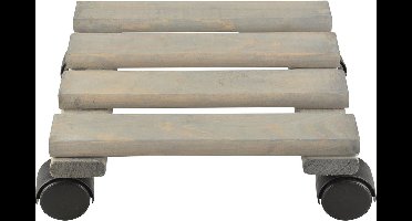 1x Plantenonderzetter/multiroller vurenhout 28 cm - 100 kg - Woonaccessoires/decoratie houten planken/trolley voor kamerplanten