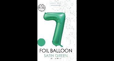 folieballon cijfer 7 mat groen metallic