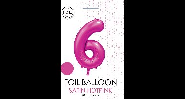 folieballon cijfer 6 mat warm roze metallic
