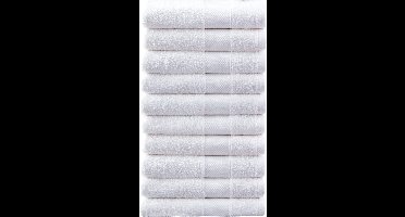 Linden&Green - Handdoeken - 10 delig - 10 Handdoeken 50x100 cm - 100% Katoen - Wit - Gastendoekjes