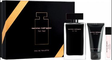 Narciso Rodriguez for Her Giftset - 100 ml eau de toilette spray + 10 ml eau de toilette spray + 50 ml bodylotion - cadeauset voor dames
