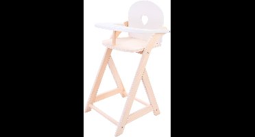 Poppenstoel Roze/Wit – Houten Poppenkinderstoel met Kussentje – Poppenstoel voor Rollenspel – Geschikt voor Alle Poppen – Engelhart