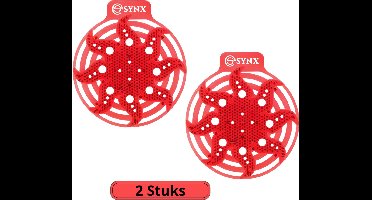 Synx Tools Powerscreen UrinoirMatje Rood 2 stuks Meloen Geur 30 dagen - luchtverfrisser toilet - Urinoirmatten - Urinal Screen Wave - Anti spat mat WC - Toilet Mat - Frisse Geur - Wc Rooster - Urinoirrooster