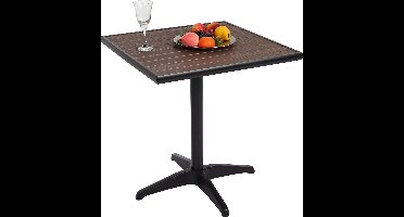 Brulo tuintafel - balkontafel - bistrotafel - bijzettafel - aluminium - PE -donkerbruin