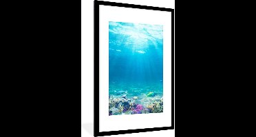 PosterMonkey - Poster - Poster in lijst - Fotolijst - Vissen - Onderwaterwereld - Water - Tropische vissen - 80x120 cm - Kader - Kamer decoratie - Poster met frame - Wanddecoratie natuur - Poster natuur