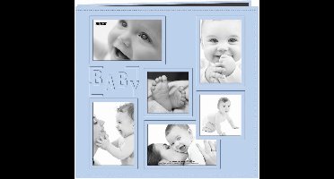 Pioneer - Baby - Blue Embossed Collage Frame Post Bound Album 12"X12" (MB10COL BB)