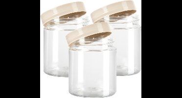 PlasticForte Voorraadpot/bewaarpot - 6x - 600 ml - kunststof - beige - B10 x H12 cm