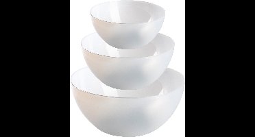 Plasticforte voedsel serveer schalen set - 3x stuks - transparant - kunststof - Dia 20/23/28 cm