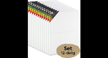 Schildersdoeken set 12pcs - formaat 40x50 cm - Canvas Schildersdoek geschikt voor acryl-, olie- en aquarelverf - hoogwaardige kwaliteit canvas - perfect voor schilderijen op middelgroot formaat