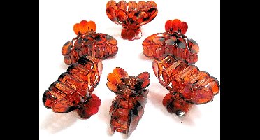 6 haarklemmen bol 8 cm bruin