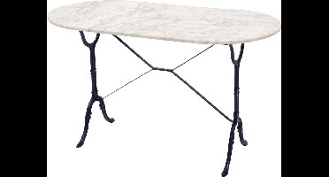 Lesli Living Tuintafel Marmer Wit Ovaal 120x60cm