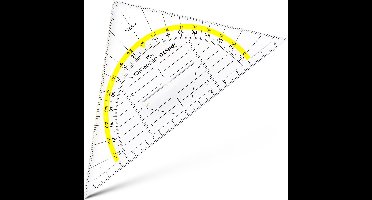 Aristo geodriehoek - schaalverdeling 14 cm - onbuigzaam - transparant - met vaste greep - AR-1553