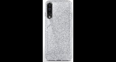 LuxeBass Samsung Galaxy A21S - Glitter Siliconen - Zilver - telefoonhoes - gsm hoes - gsm hoesjes