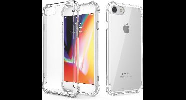 LuxeBass Hoesje geschikt voor Iphone 7 plus siliconen hoesje / iphone 8 plus Siliconen hoesjes / Doorzichtige iPhone 7 / 8 plus achterkant met uitgestoken hoeken / Anti schock - telefoonhoes - gsm hoes - gsm hoesjes
