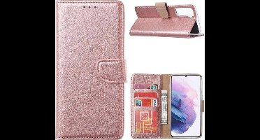 LuxeBass Boekhoesje geschikt voor OnePlus 9 Pro - Rosegoud - telefoonhoes - gsm hoes - telefoonhoesjes
