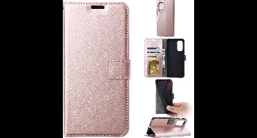 LuxeBass Boekhoesje geschikt voor iPhone 13 Pro - Rosegoud - telefoonhoes - gsm hoes - telefoonhoesjes