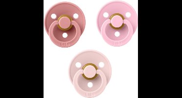 Bibs fopspeen 6-18 maand set 3 stuks Dusty Pink,Blossom en Baby Pink maat 2