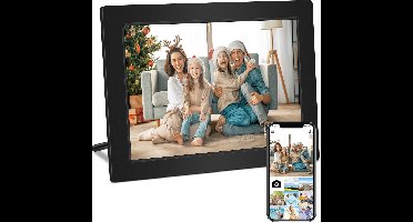 Lipa X80 digitale fotolijst 10.1 Inch Frameo app - Digitale fotolijst met wifi - Digitale fotolijsten - Frameo app - Fotokader - Met standaard - Muurbevestiging - Android 11 - IPS touchscreen - 32 GB - Bluetooth en Wifi - MicroSD - Zwart