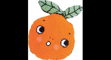 Vervaco - Kruissteekvormkussen kit met rug - Eva Mouton - Sinaasappel - PN-0202664 - Borduren - Borduurpakket - Borduurpakket volwassenen - Borduurpakket kind