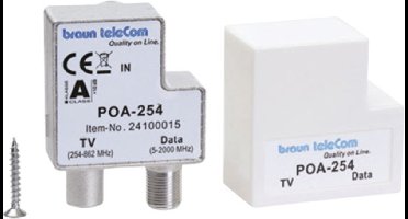 Braun telecom tweevoudige verdeler - TV en Data - POA-254