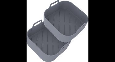 KitchenLove Airfryer Bakjes Siliconen XL - 2 Stuks - Vierkant Mandje - Bakpapier Alternatief - Accessoires - BPA Vrij - 20CM