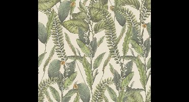 PLANTEN EN STRUIKEN BEHANG | Floraal - Crème Groen Oranje - Living Walls Drawn Into Nature