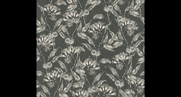 BLADEREN EN BLOEMEN BEHANG | Floraal - Zwart Wit Grijs - Living Walls Drawn Into Nature