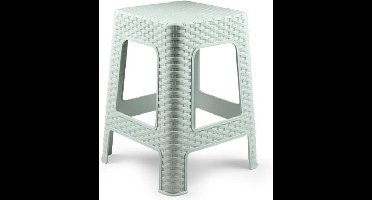 Forte Plastics Keukenkrukje/opstapje - rotan - mintgroen - kunststof - 36 x 36 x 45 cm