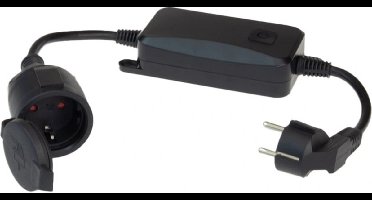 Slimme buitenstekker zwart - Enkele stekker - Timerfunctie en energiemeting - Smart plug