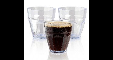 Plasticforte onbreekbaar drinkglas - 20x - kunststof - transparant - 250 ml - drinkglazen - lichtgewicht - 8 x 9 cm - stapelbaar