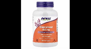 NOW Foods Caprylzuur 600 mg – 100 Softgels | MCT Vetzuur Supplement / Caprylic Acid Dietary Supplement