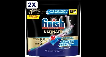 2 x Finish Powerball - Ultimate All in 1 - Vaatwastabletten - Activelift - 15 Capsules