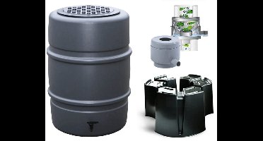 Harcostar - Regentonset Harcostar - 168 L Antraciet + Voet + Vulautomaat & Afsluiter