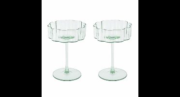 Jens Living - Outdoor Glazen Bloem-Groen - 2 Stuks